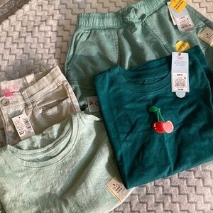 New girls size 6-7 shirts and shorts